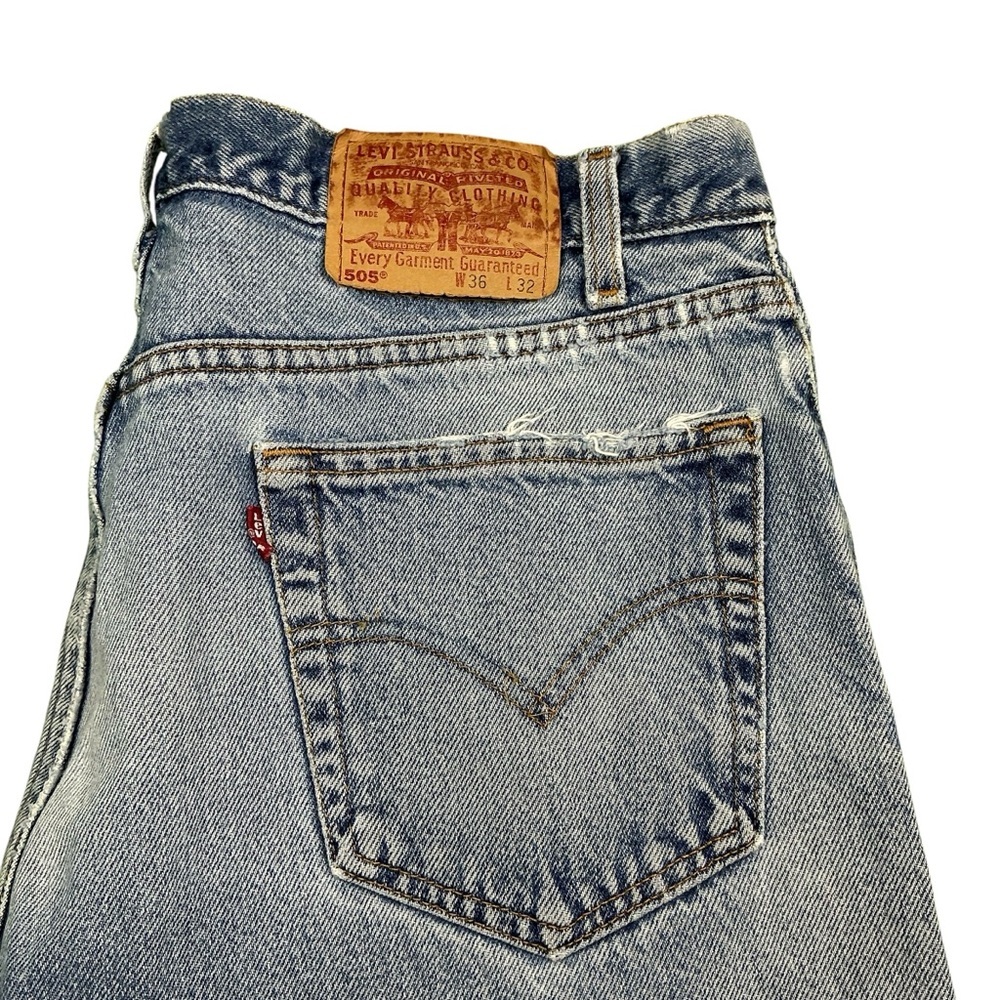 Vintage Levi’s 505 straight leg jeans 35 x 30 made in Mexico - Picture 5 of 9